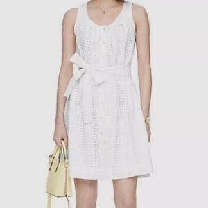Kate Spade Broome Street White Dot Eyelet Short Casual Dress